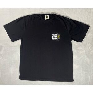 Real Bad Man T-Shirt Men XL Black Organic Cotton Graphic Back Print Streetwear